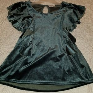 Velvet  Turquoise short sleeve top